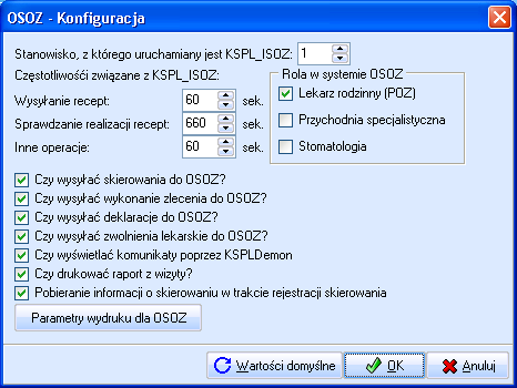 Pierwszy etap konfiguracji systemu do współpracy z OSOZ E.2 Na drugim etapie - Ustalenie hasła dla OSOZ użytkownik ma możliwość ustalenia swojego hasła do systemu.