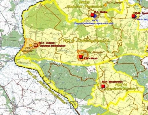 OCHRONA DZIEDZICTWA KULTUROWEGO OBSZARY KULTUROWO-KRAJOBRAZOWE OKK 20 Skarpa Nadodrzańska - zachodnia nadodrzańska część gmin Cedynia i Mieszkowice.