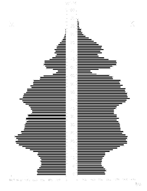 Kryzys demograficzny 5 mała. Dla mężczyzn wynosiła w latach 60 70. XX wieku poniżej 63 lata, a od 1995 roku do chwili obecnej poniżej 59 lat, dla kobiet średnio 71 73 lata.