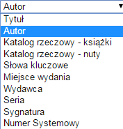 Na górnym pasku wyświetla się nazwa przeglądanej bazy. Bazę można przeglądać według kilku indeksów. Np.