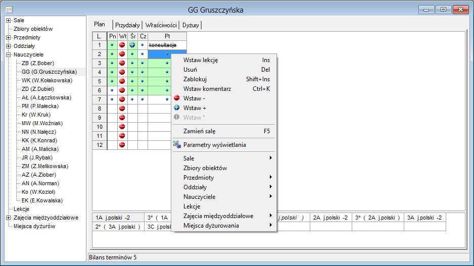 Plan lekcji Optivum.