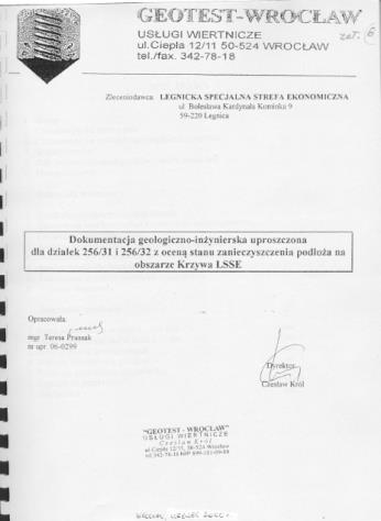 Monitoring jakości wód w regionie byłego lotniska badania prowadzone po roku 1993 Analizie