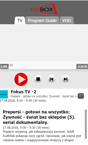 Korzystając z Polbox możesz oglądać programy TV Program Telewizyjny oraz Archiwum