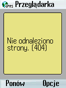 następnie wybierz Idź do... poruszając joystickiem (góra, dół) i wciskając joystick lub Wybierz: ** wciśnij Edytuj i usuń z miejsca na adres strony litery www. (wciskając <C).