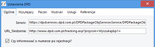 2.2.4.5. Akcja Tu ustalamy czy przy nadaniu paczki mają zostać zmienione jakieś pola dokumentu.