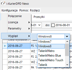 2.3. Wygląd Opcje Wygląd umożliwia zmianę schematu kolorystycznego aplikacji. Opcja jest dostępna z Konfiguracja -> Wygląd -> styl (rys. 28).