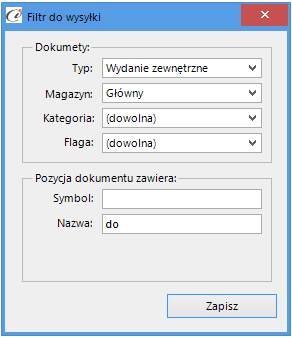 3.2.1. Filtr zaawansowany Filtr zaawansowany umożliwia nam ustawienie pobrania dokumentów do wysyłki z Subiekta, dzięki czemu możemy określi jaki typ lub kategoria dokumentu powinien być pobrany (rys.