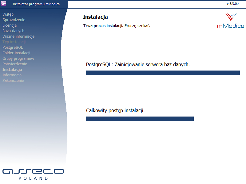 11. W przypadku, gdy przed instalacją na komputerze była już baza danych systemu mmedica (np.