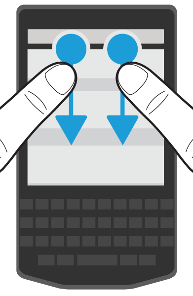 Konfiguracja i podstawowe funkcje Notatka: Aby w aplikacji znaleźć ustawienia urządzenia, przesuń dwoma palcami w dół z górnej części ekranu.