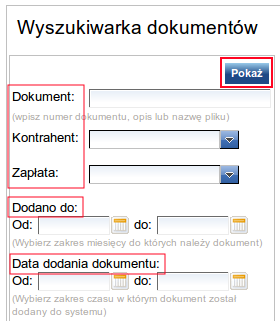 Skróty klawiszowe Podczas przeglądania i opisywania dokumentów pracę usprawniają skróty klawiszowe: Ctrl + K Kliknięcie w pole Numer dokumentu Tab Przejdź do następnego pola Shift + Tab Wróć do