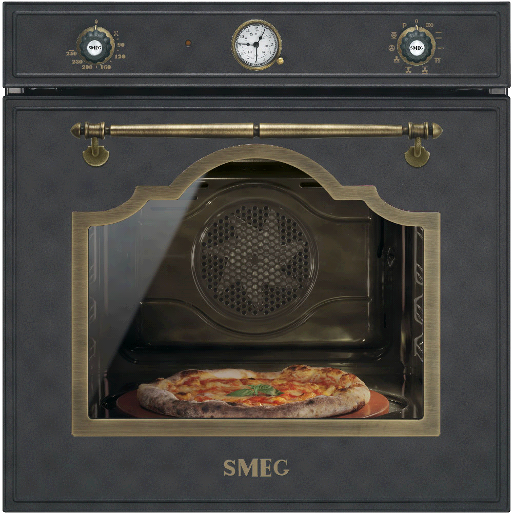 Piekarnik elektryczny z czyszczeniem pirolitycznym, wysokość: 60 cm, klasa A, funkcja Pizza, zegar analogowy, zawiasy Silent Close EAN13: 8017709218966 WZORNICTWO / OBSŁUGA Antracyt Sterowanie za