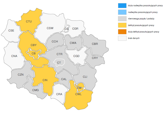 WOJEWÓDZTWO KUJAWSKO-POMORSKIE RELACJA MIĘDZY DOSTĘPNĄ SIŁĄ ROBOCZĄ A