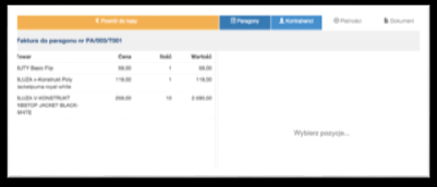 Faktura W systemie WebPOS powstają paragony fiskalne, które dokumentują sprzedaż detaliczną.