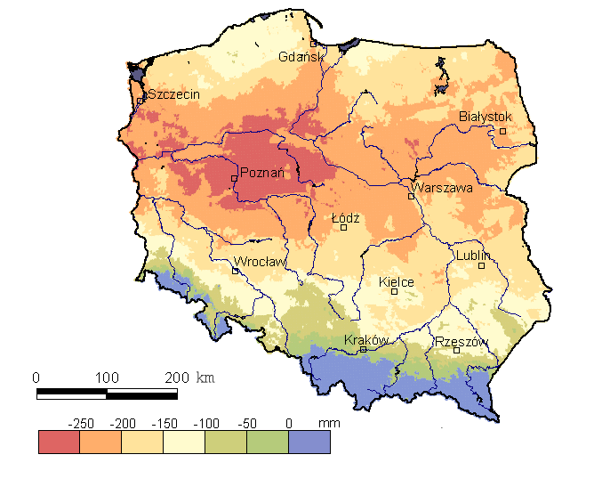 Gospodarowanie wodą Wieloletni klimatyczny bilans