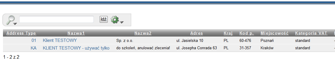 Tu wpisz numer Klienta, jeśli znasz Tu kliknij, aby wyszukać Klienta Data zlecenia to data dostawy. Zmień, jeśli trzeba Określ typ dostawy i sposób zapłaty Tu można dodać komentarz, np.