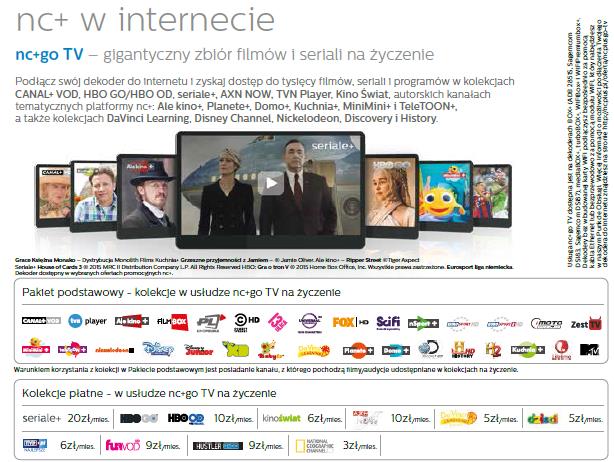 nc+ go TV 5 godzin miesięcznie dostępu do nc+ go TV dla wszystkich Dostęp do usługi nie wymaga Konta