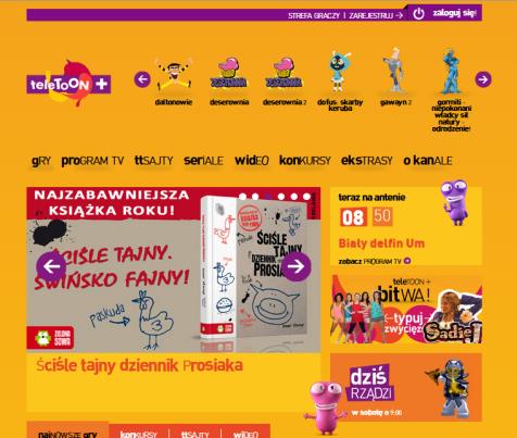 ONLINE angażujący kontent Strona www.teletoonplus.