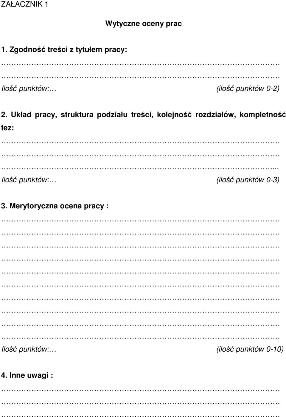 2. Układ pracy, struktura podziału treści, kolejność rozdziałów,