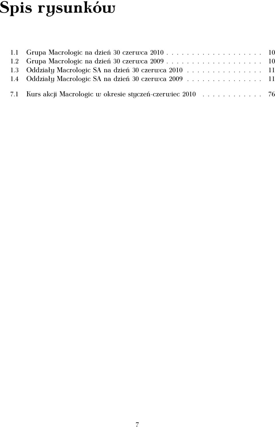 3 Oddziały Macrologic SA na dzień 30 czerwca 2010............... 11 1.