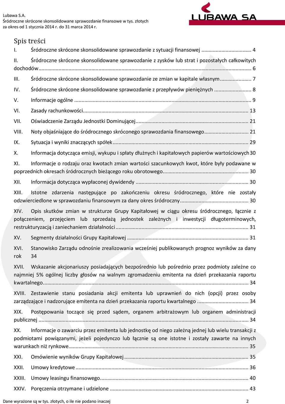 Śródroczne skrócone skonsolidowane sprawozdanie z przepływów pieniężnych... 8 V. Informacje ogólne... 9 VI. Zasady rachunkowości... 13 VII. Oświadczenie Zarządu Jednostki Dominującej... 21 VIII.