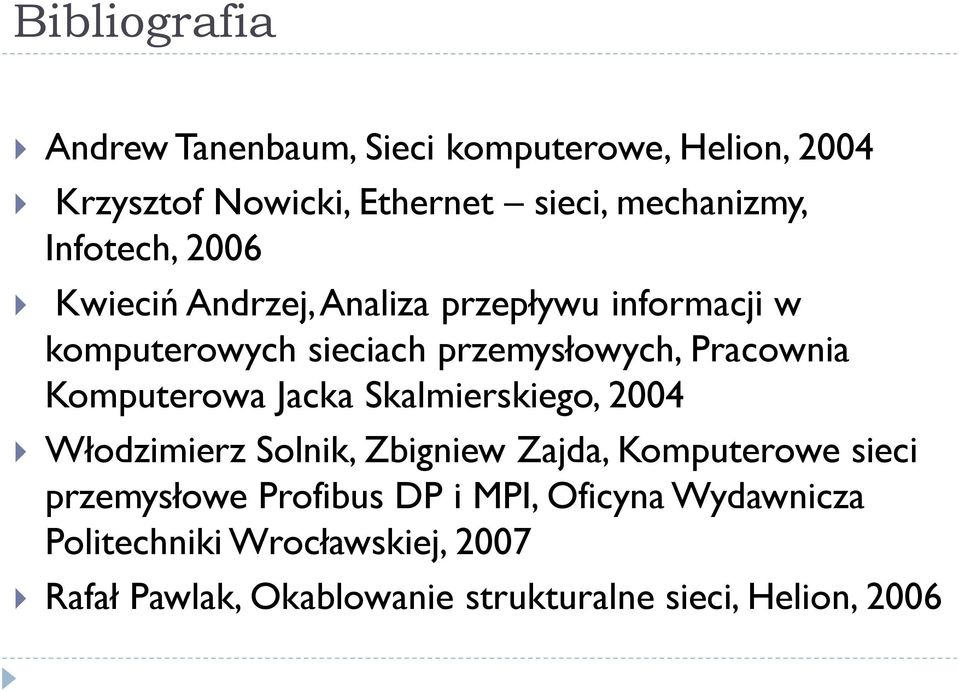 Komputerowa Jacka Skalmierskiego, 2004 Włodzimierz Solnik, Zbigniew Zajda, Komputerowe sieci przemysłowe Profibus