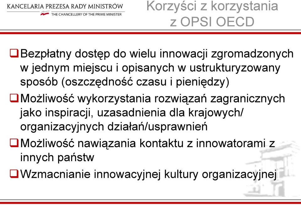 rozwiązań zagranicznych jako inspiracji, uzasadnienia dla krajowych/ organizacyjnych