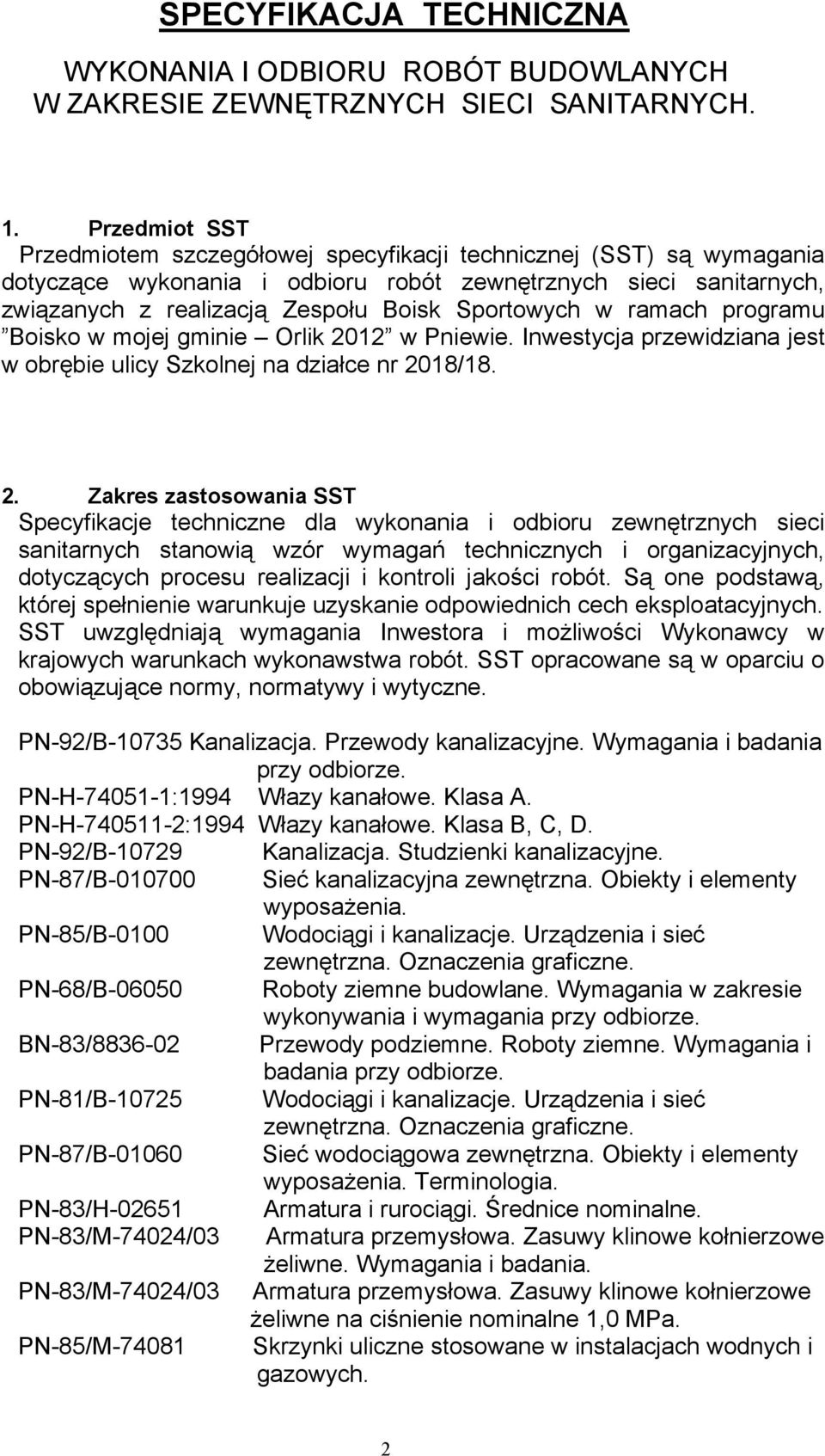 w ramach programu Boisko w mojej gminie Orlik 20