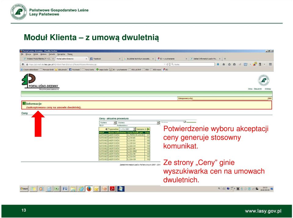 generuje stosowny komunikat.