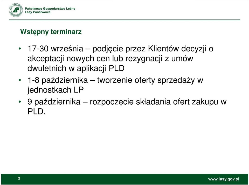 aplikacji PLD 1-8 października tworzenie oferty sprzedaży w