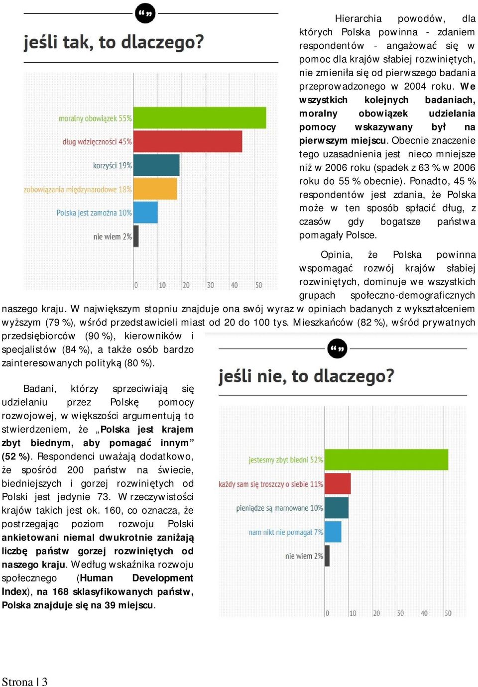 Obecnie znaczenie tego uzasadnienia jest nieco mniejsze ni w 2006 roku (spadek z 63 % w 2006 roku do 55 % obecnie).