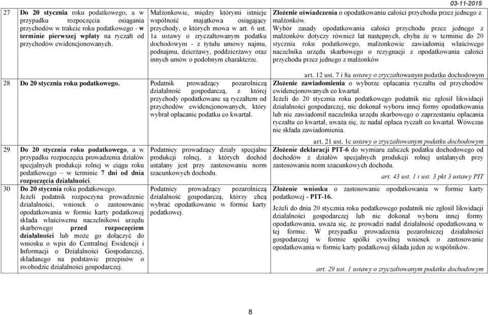 1a ustawy o zryczałtowanym podatku dochodowym - z tytułu umowy najmu, podnajmu, dzierżawy, poddzierżawy oraz innych umów o podobnym charakterze.