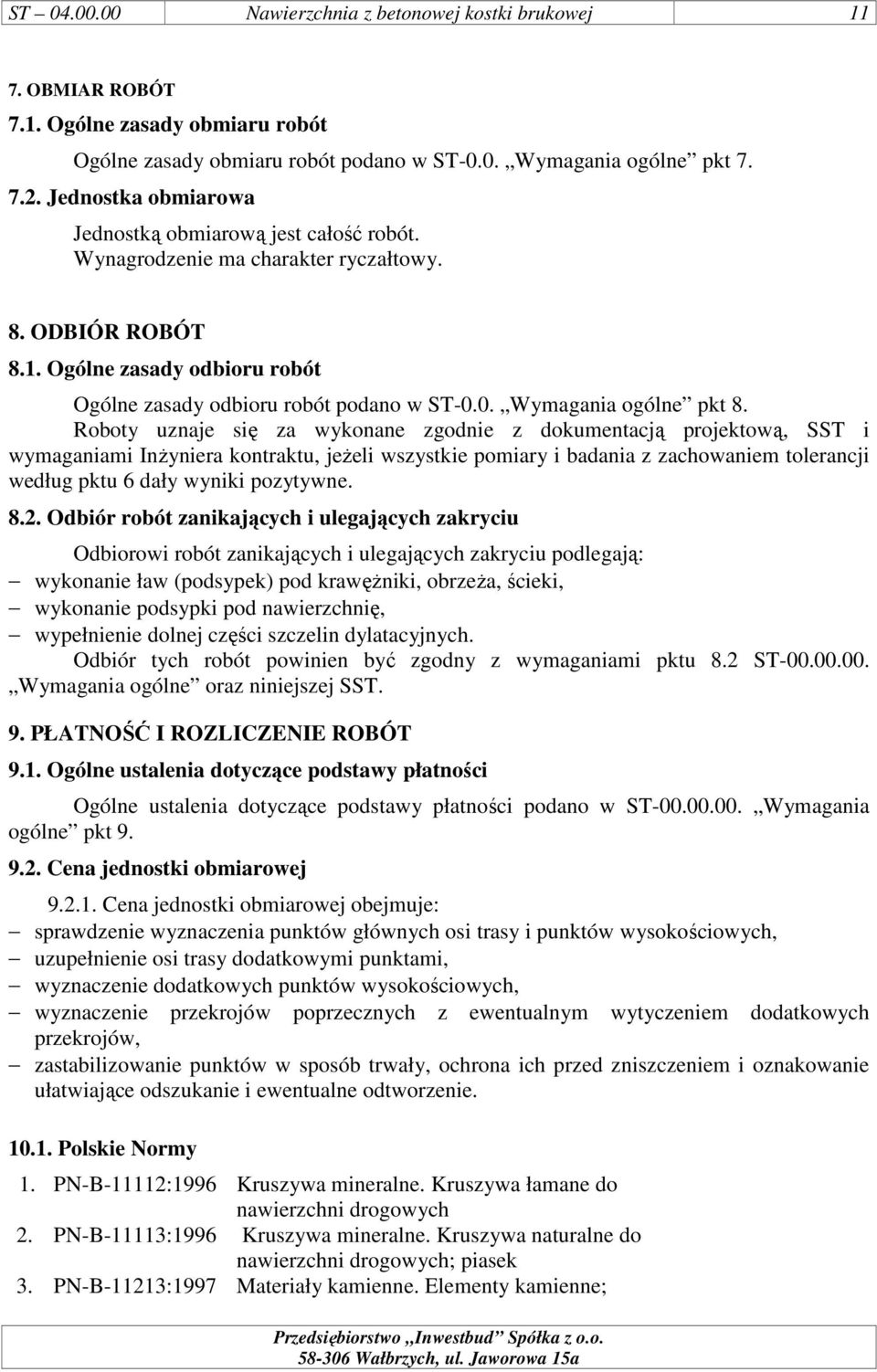 0. Wymagania ogólne pkt 8.