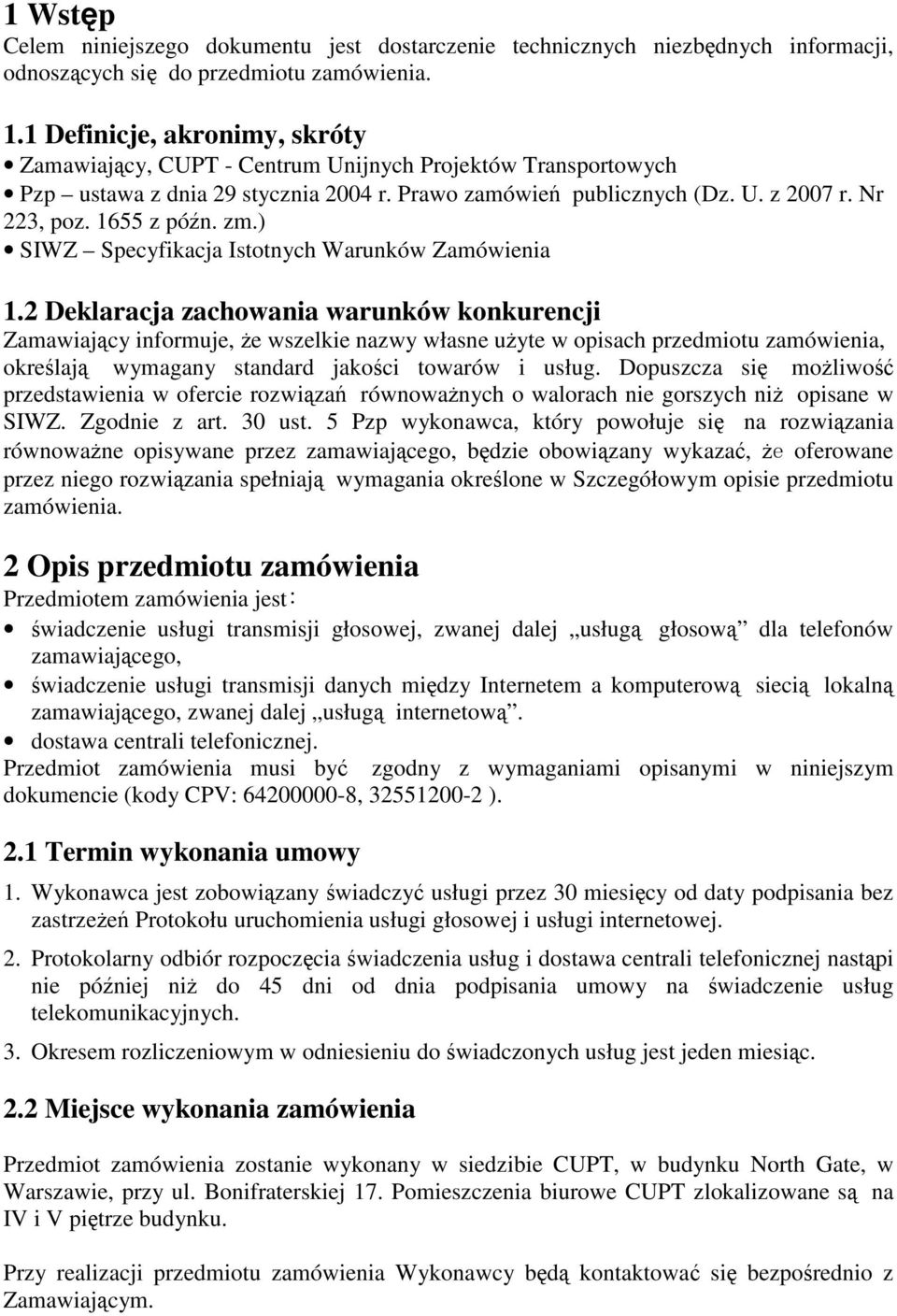 zm.) SIWZ Specyfikacja Istotnych Warunków Zamówienia 1.