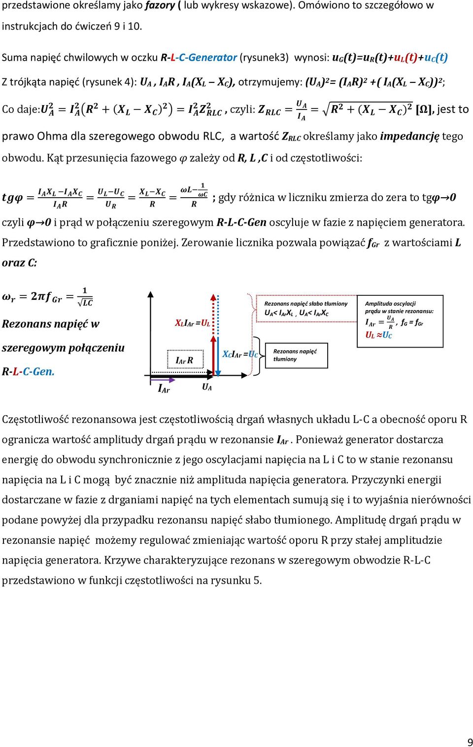 jest to prawo Ohma dla szeregowego obwodu RLC, a wartość ZRLC określamy jako impedancję tego obwodu.