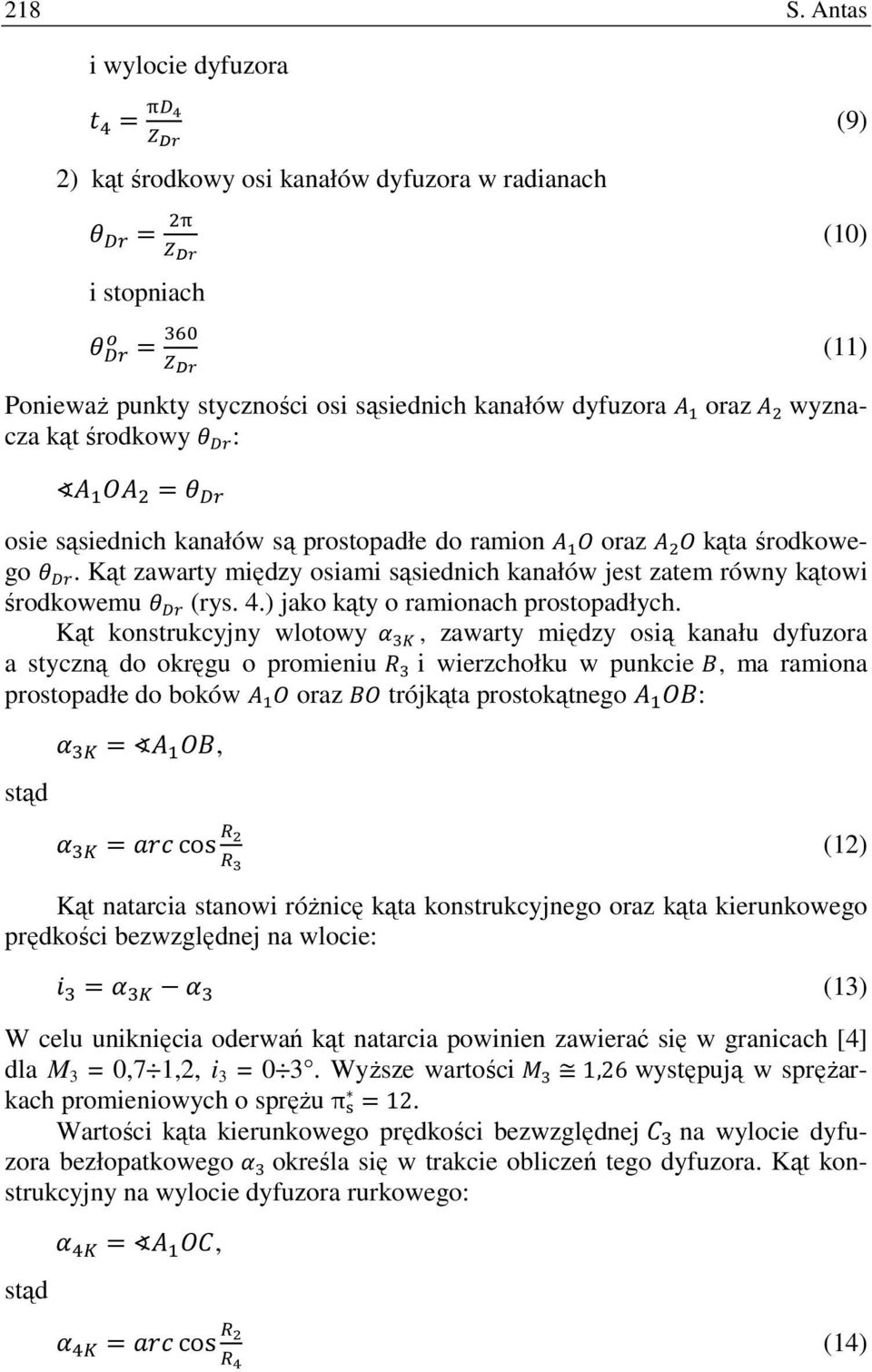 sąsiednich kanałów są prostopadłe do ramion oraz kąta środkowego. Kąt zawarty między osiami sąsiednich kanałów jest zatem równy kątowi środkowemu (rys. 4.) jako kąty o ramionach prostopadłych.