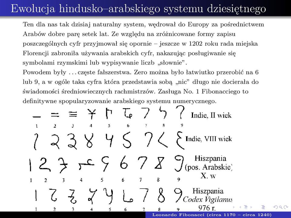 posługiwanie się symbolami rzymskimi lub wypisywanie liczb słownie. Powodem były... częste fałszerstwa.