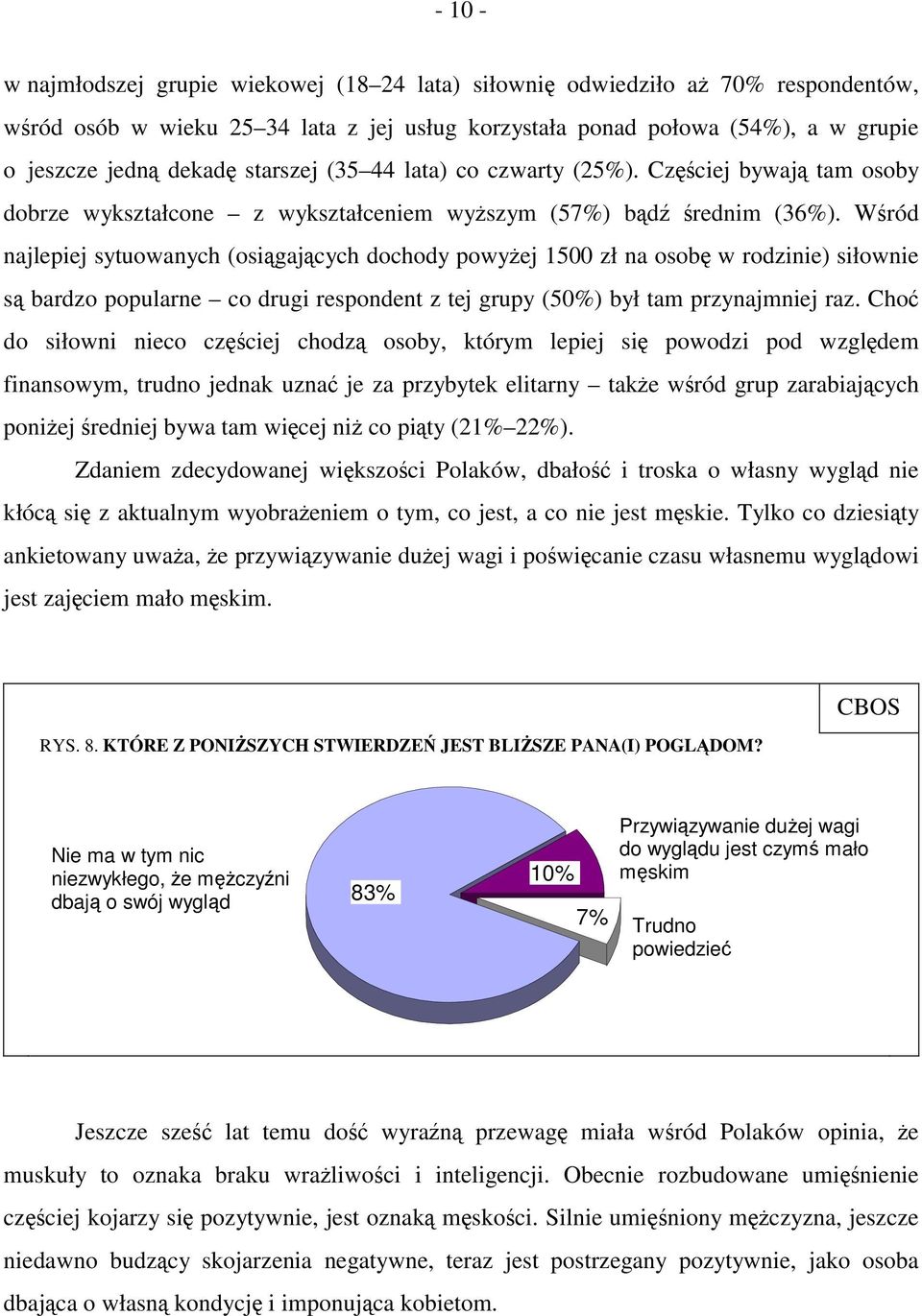 Wśród najlepiej sytuowanych (osiągających dochody powyżej 1500 zł na osobę w rodzinie) siłownie są bardzo popularne co drugi respondent z tej grupy (50%) był tam przynajmniej raz.