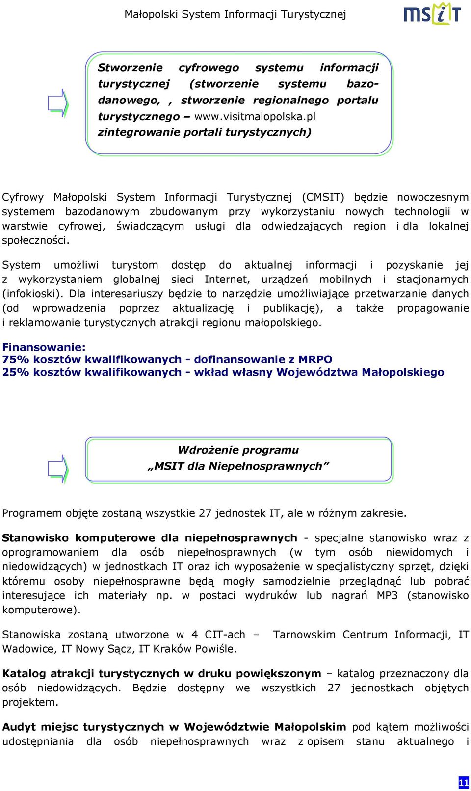 cyfrowej, świadczącym usługi dla odwiedzających region i dla lokalnej społeczności.