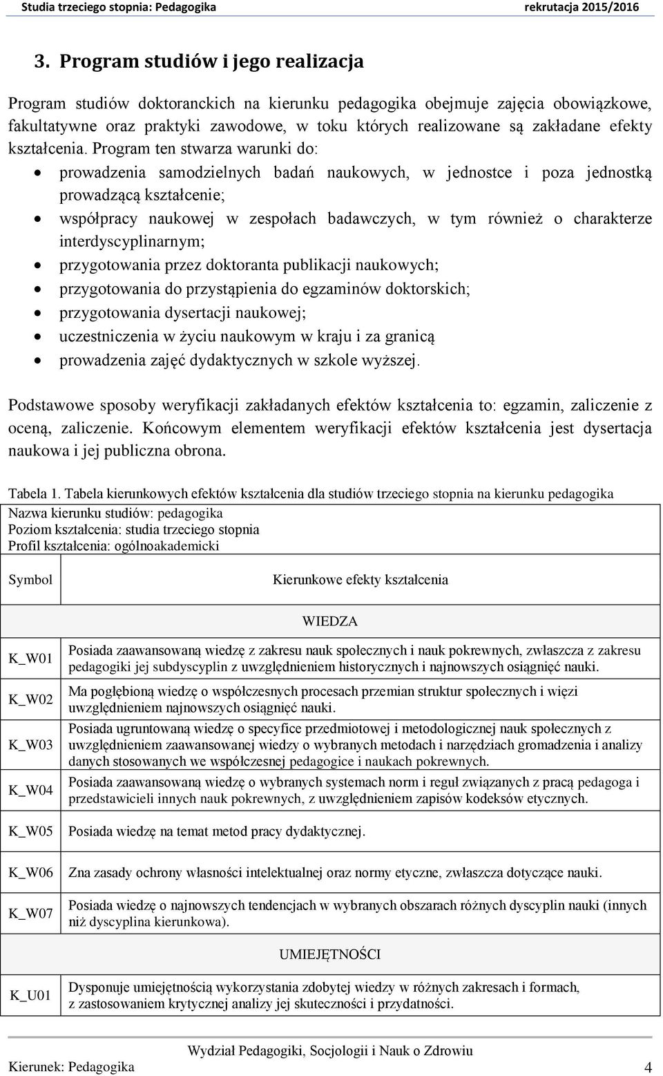 Program ten stwarza warunki do: prowadzenia samodzielnych badań naukowych, w jednostce i poza jednostką prowadzącą kształcenie; współpracy naukowej w zespołach badawczych, w tym również o charakterze