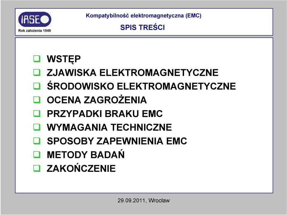 OCENA ZAGROŻENIA PRZYPADKI BRAKU EMC WYMAGANIA