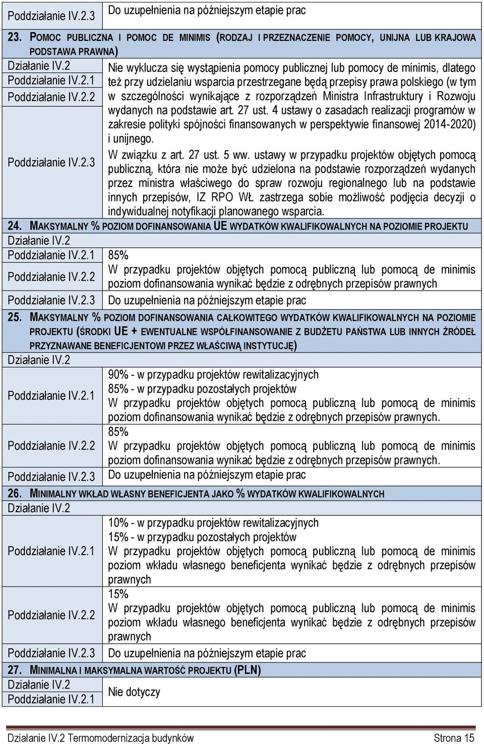 prawa polskiego (w tym w szczególności wynikające z rozporządzeń Ministra Infrastruktury i Rozwoju wydanych na podstawie art. 27 ust.