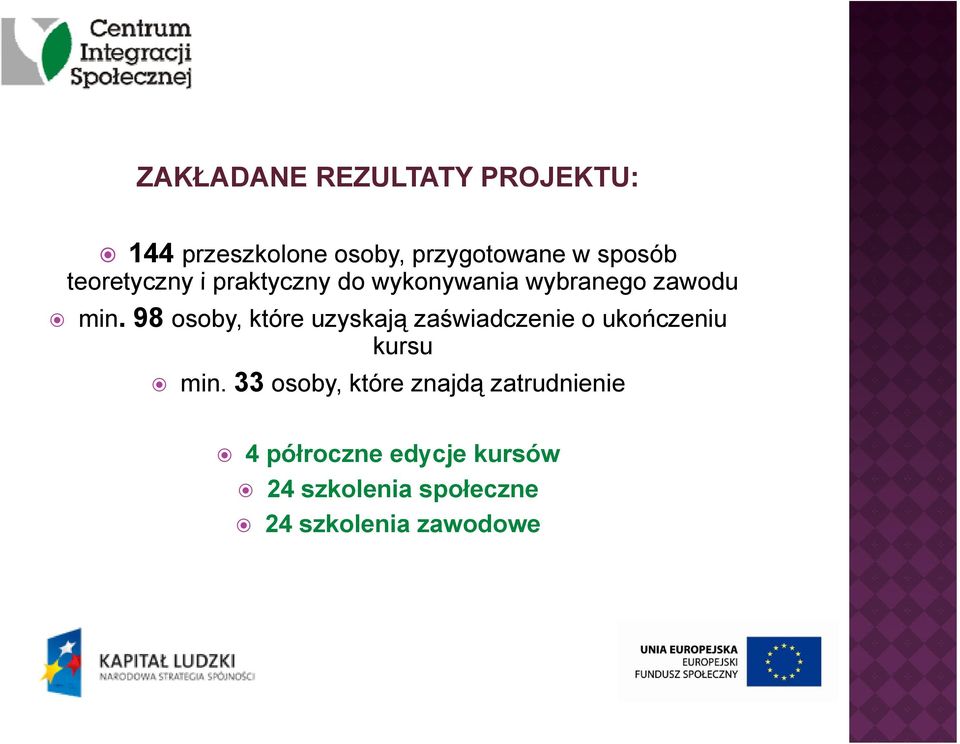 98 osoby, które uzyskają zaświadczenie o ukończeniu kursu min.