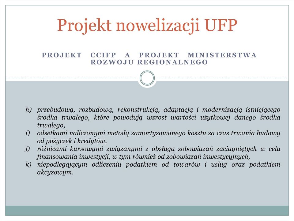 metodą zamortyzowanego kosztu za czas trwania budowy od pożyczek i kredytów, j) różnicami kursowymi związanymi z obsługą zobowiązań zaciągniętych w