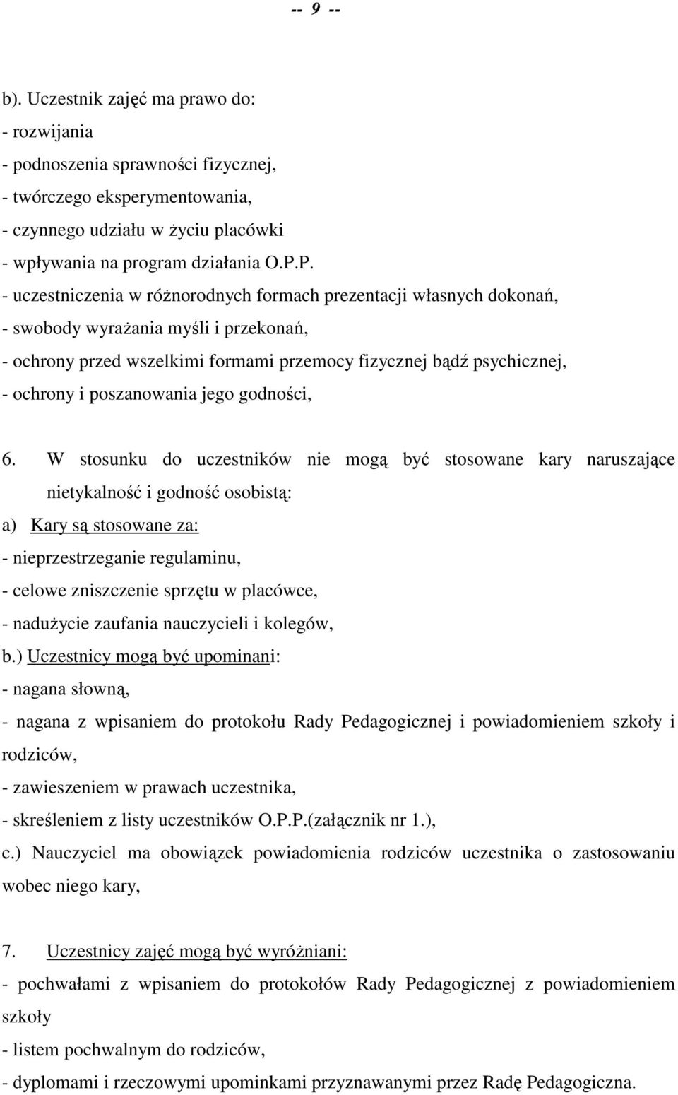 poszanowania jego godności, 6.