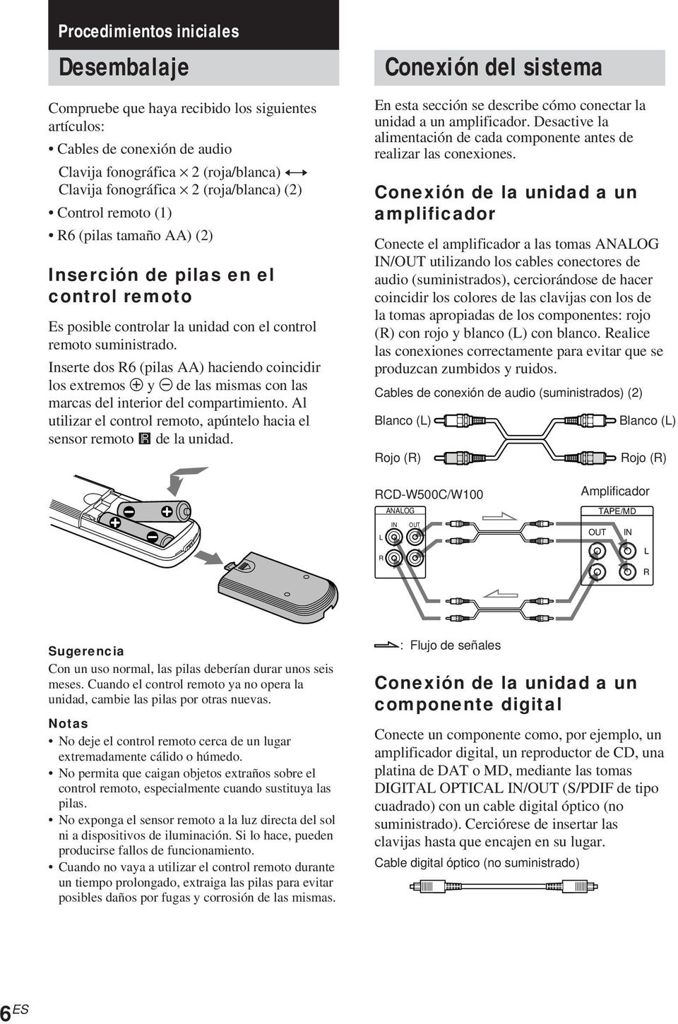 Inserte dos R6 (pilas AA) haciendo coincidir los extremos 3 y # de las mismas con las marcas del interior del compartimiento.