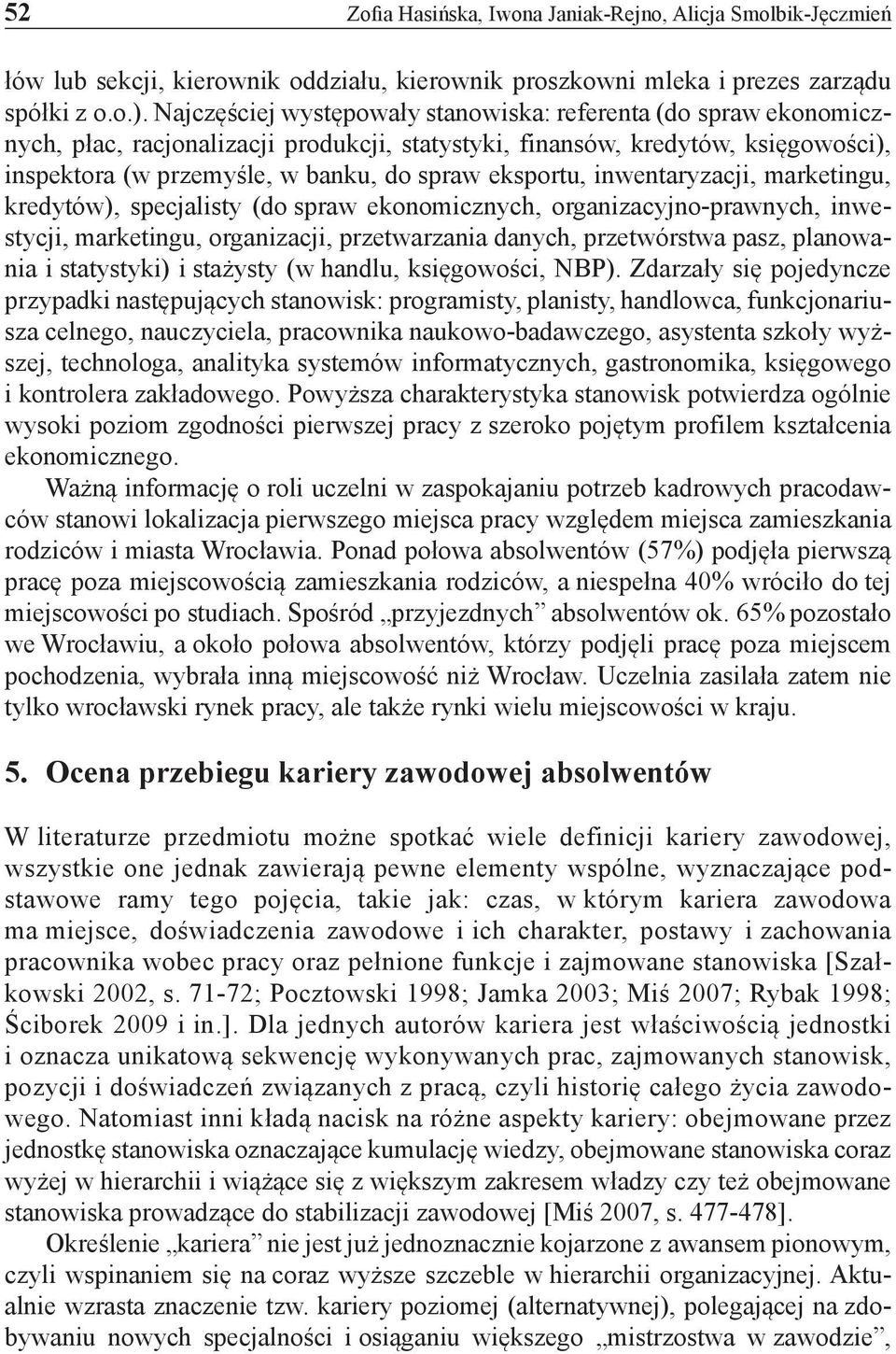 eksportu, inwentaryzacji, marketingu, kredytów), specjalisty (do spraw ekonomicznych, organizacyjno-prawnych, inwestycji, marketingu, organizacji, przetwarzania danych, przetwórstwa pasz, planowania