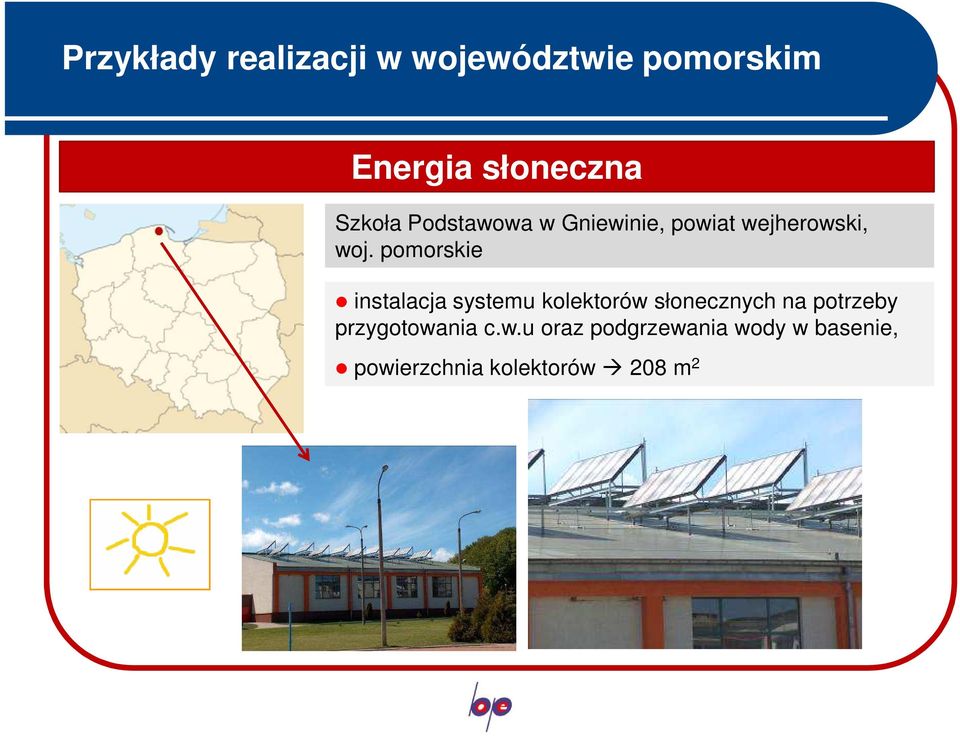 pomorskie instalacja systemu kolektorów słonecznych na potrzeby