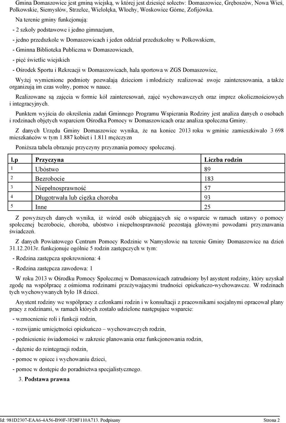 pięć świetlic wiejskich - Ośrodek Sportu i Rekreacji w Domaszowicach, hala sportowa w ZGS Domaszowice, Wyżej wymienione podmioty pozwalają dzieciom i młodzieży realizować swoje zainteresowania, a
