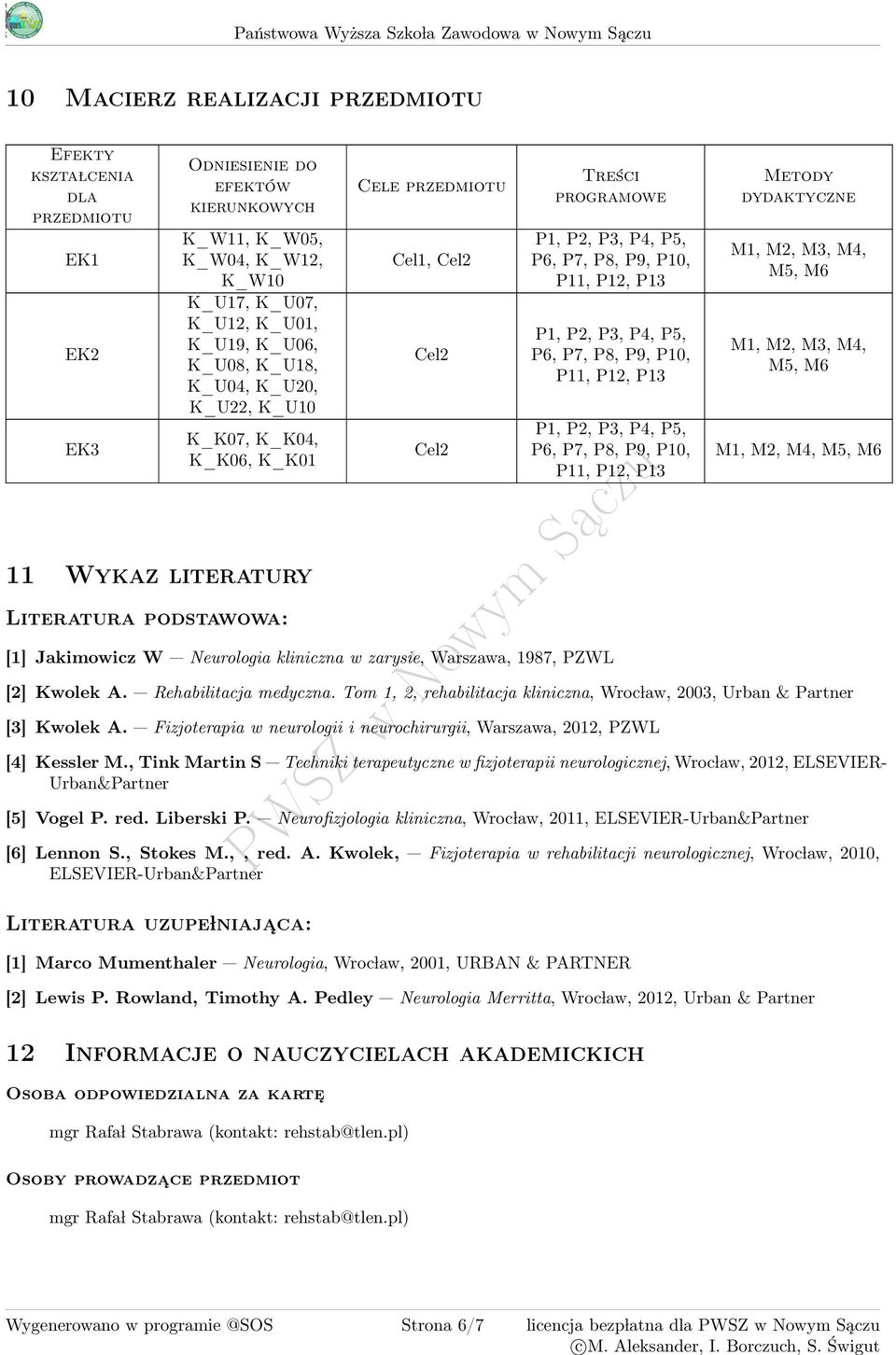 Cel1, Cel2 Cel2 Cel2 Treści programowe P1, P2, P, P, P5, P6, P7, P8, P9, P10, P11, P12, P1 P1, P2, P, P, P5, P6, P7, P8, P9, P10, P11, P12, P1 P1, P2, P, P, P5, P6, P7, P8, P9, P10, P11, P12, P1 [1]