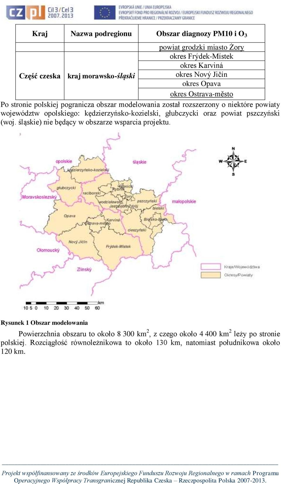 kędzierzyńsko-kozielski, głubczycki oraz powiat pszczyński (woj. śląskie) nie będący w obszarze wsparcia projektu.